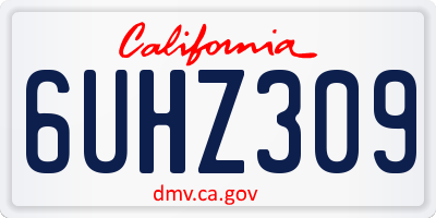 CA license plate 6UHZ309