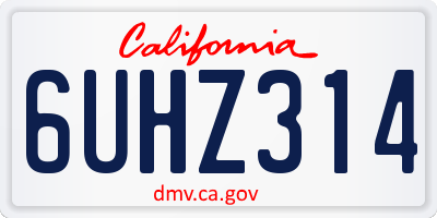 CA license plate 6UHZ314