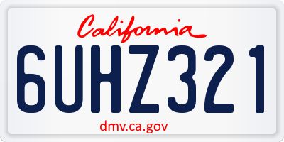 CA license plate 6UHZ321