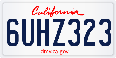 CA license plate 6UHZ323