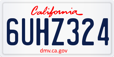 CA license plate 6UHZ324