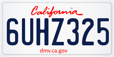CA license plate 6UHZ325