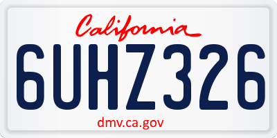 CA license plate 6UHZ326