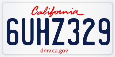 CA license plate 6UHZ329