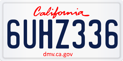 CA license plate 6UHZ336
