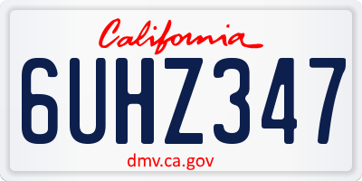 CA license plate 6UHZ347