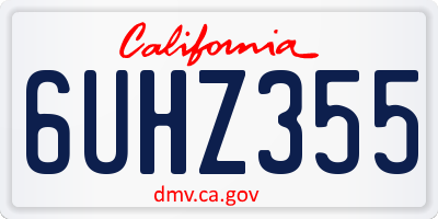 CA license plate 6UHZ355