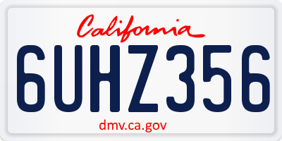 CA license plate 6UHZ356