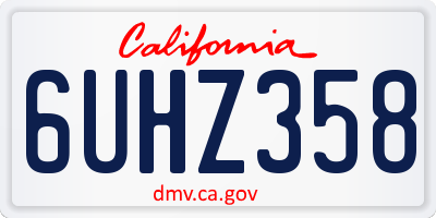 CA license plate 6UHZ358