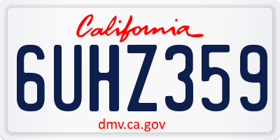 CA license plate 6UHZ359