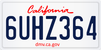 CA license plate 6UHZ364