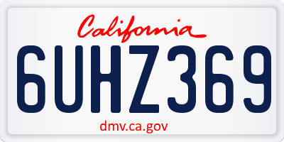 CA license plate 6UHZ369
