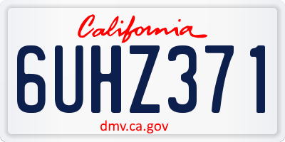 CA license plate 6UHZ371