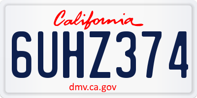 CA license plate 6UHZ374