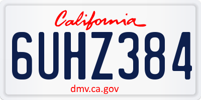 CA license plate 6UHZ384