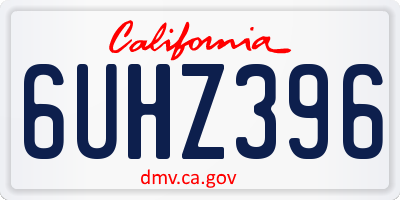 CA license plate 6UHZ396