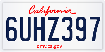 CA license plate 6UHZ397