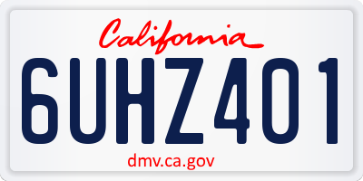 CA license plate 6UHZ401