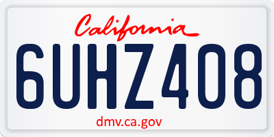CA license plate 6UHZ408