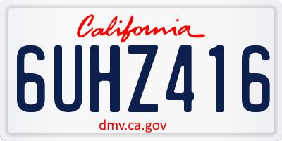 CA license plate 6UHZ416