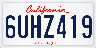CA license plate 6UHZ419