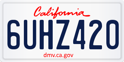 CA license plate 6UHZ420