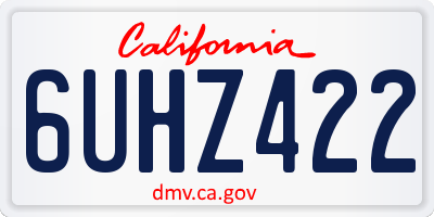 CA license plate 6UHZ422