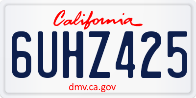 CA license plate 6UHZ425