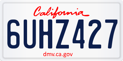 CA license plate 6UHZ427