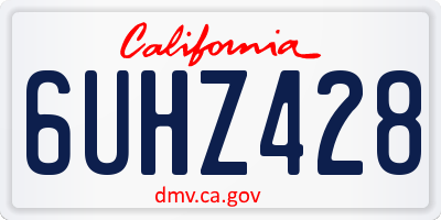 CA license plate 6UHZ428