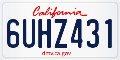 CA license plate 6UHZ431