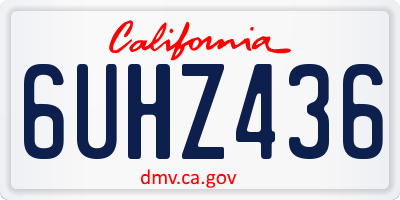 CA license plate 6UHZ436
