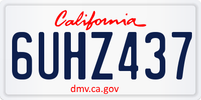 CA license plate 6UHZ437
