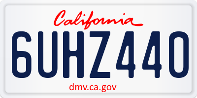 CA license plate 6UHZ440