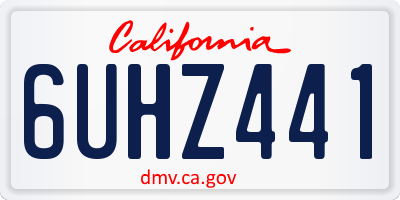 CA license plate 6UHZ441