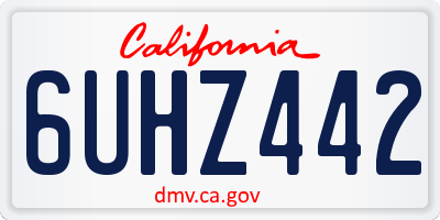 CA license plate 6UHZ442