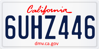 CA license plate 6UHZ446