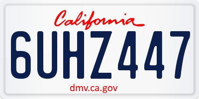 CA license plate 6UHZ447