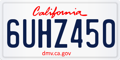 CA license plate 6UHZ450