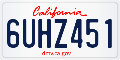 CA license plate 6UHZ451
