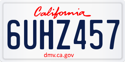 CA license plate 6UHZ457