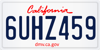 CA license plate 6UHZ459