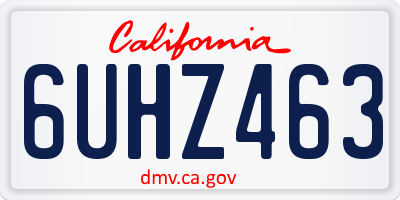 CA license plate 6UHZ463