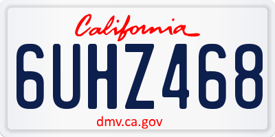 CA license plate 6UHZ468