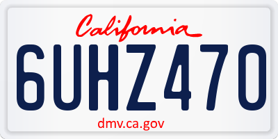 CA license plate 6UHZ470