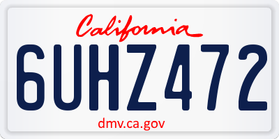 CA license plate 6UHZ472