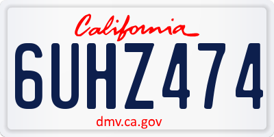 CA license plate 6UHZ474