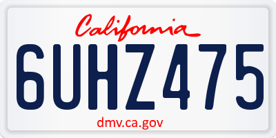 CA license plate 6UHZ475