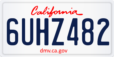 CA license plate 6UHZ482