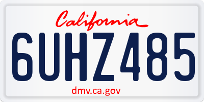 CA license plate 6UHZ485